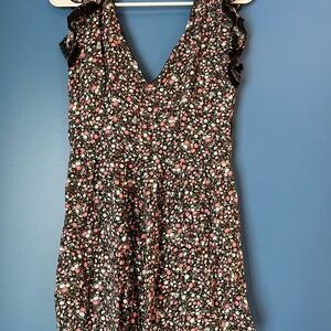Trixxi Multicolor Floral Romper Open Back Size Small